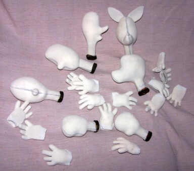 stuffed heads and hands